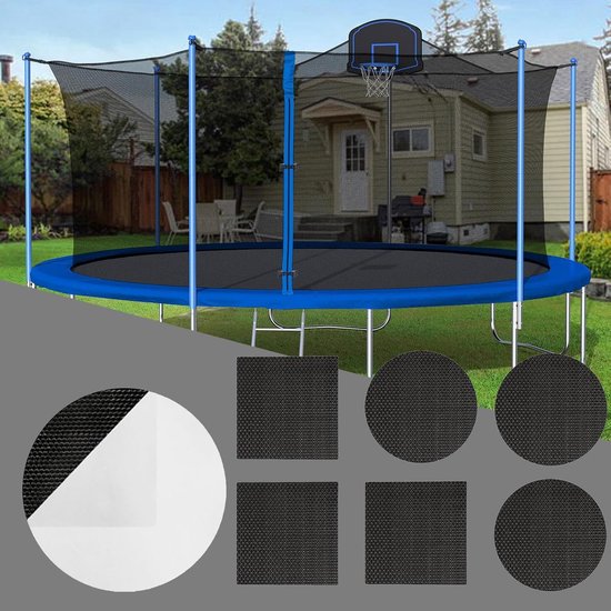 Trampoline reparatieset - Patch kit - Matten herstellen - Hittebestendige lijm - 20 cm - Zwart van Merkloos — afbeelding 4