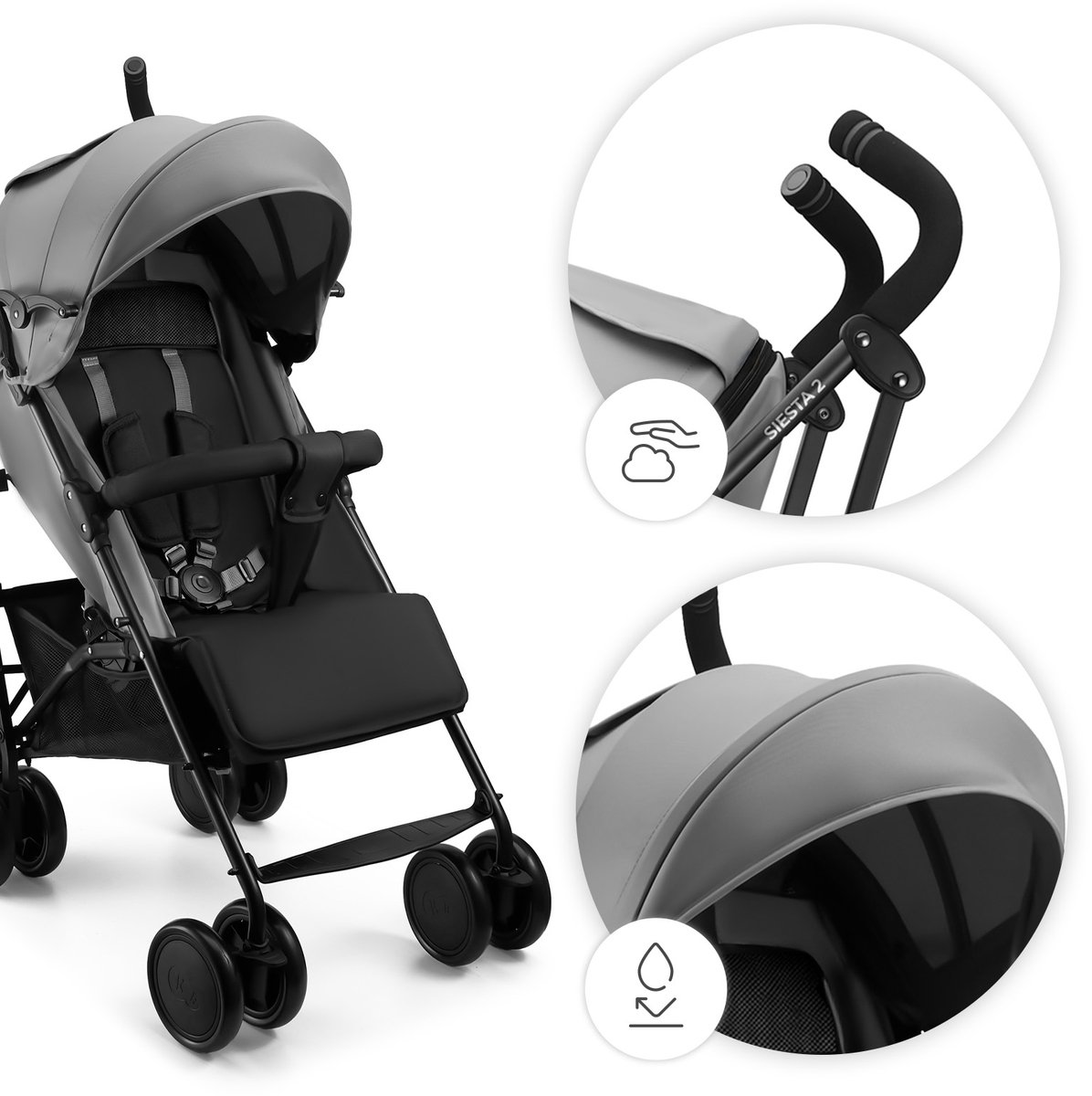Kinderkraft SIESTA 2 buggy: Lichtgewicht 7,9 kg, paraplu-inklapbaar thumbnail 5
