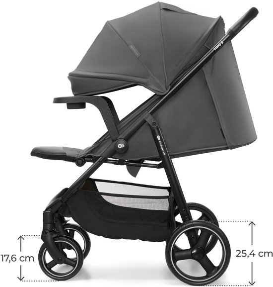 Kinderkraft TRIG 3 - Buggy - Tot 25 kg draagkracht (22 kg kind + 3 kg mand) - Waterafstotende kap met ventilatie - Grijs van Kinderkraft — afbeelding 3