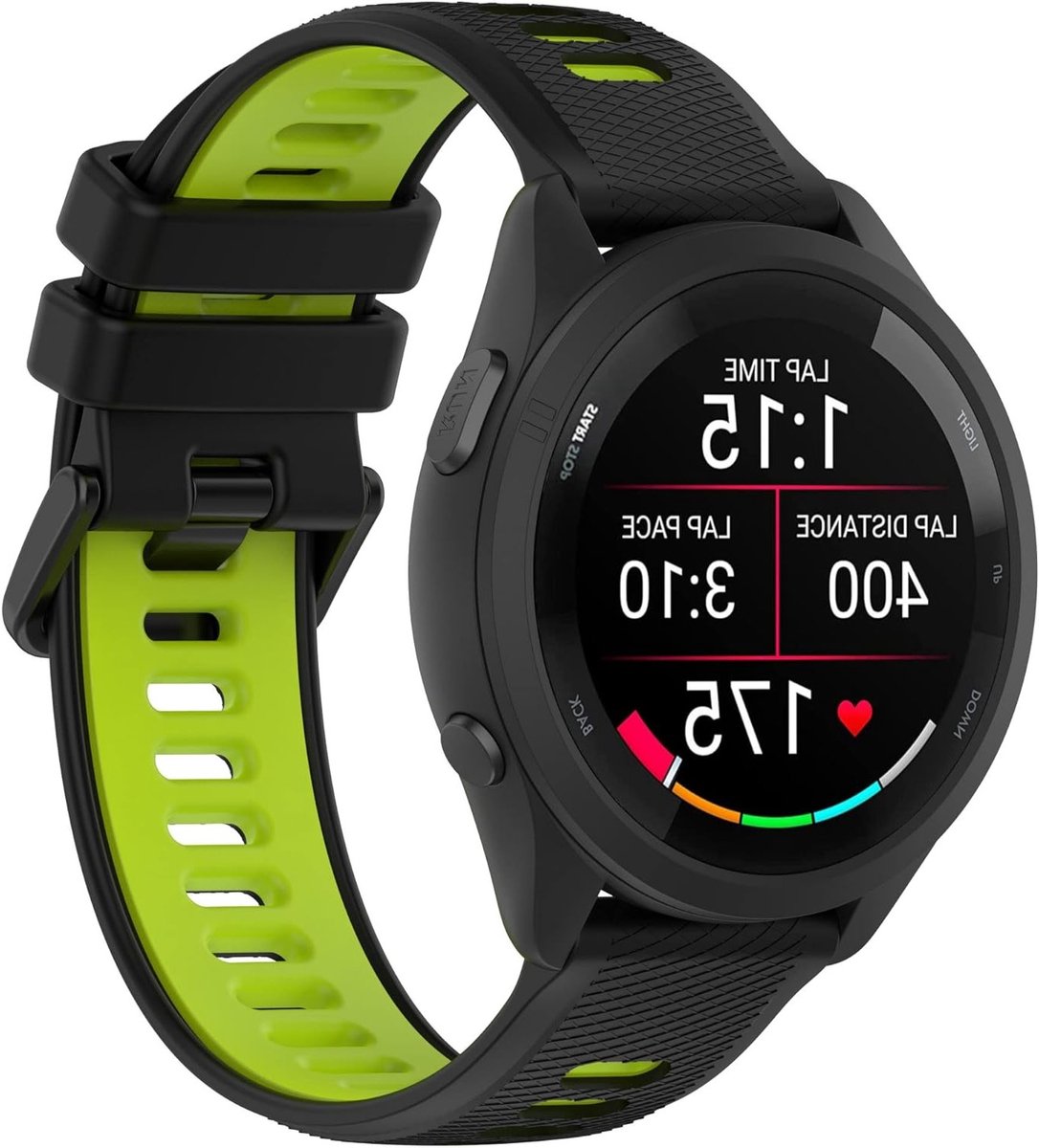 Ademende Silicone Sportband van 18mm voor Garmin Venu 4, Venu 3S, Venu 2S en Forerunner 255S - Zwart en Cyan, Geschikt voor Sport en Dagelijks Gebruik