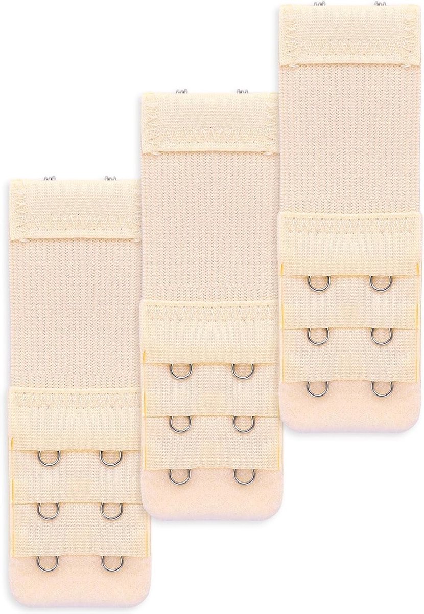 3-delige bh-extensie voor vrouwen, 2 haakjes, 3 rijen, rekbare bh-verlengband, elastische bh-band voor extra comfort en pasvorm