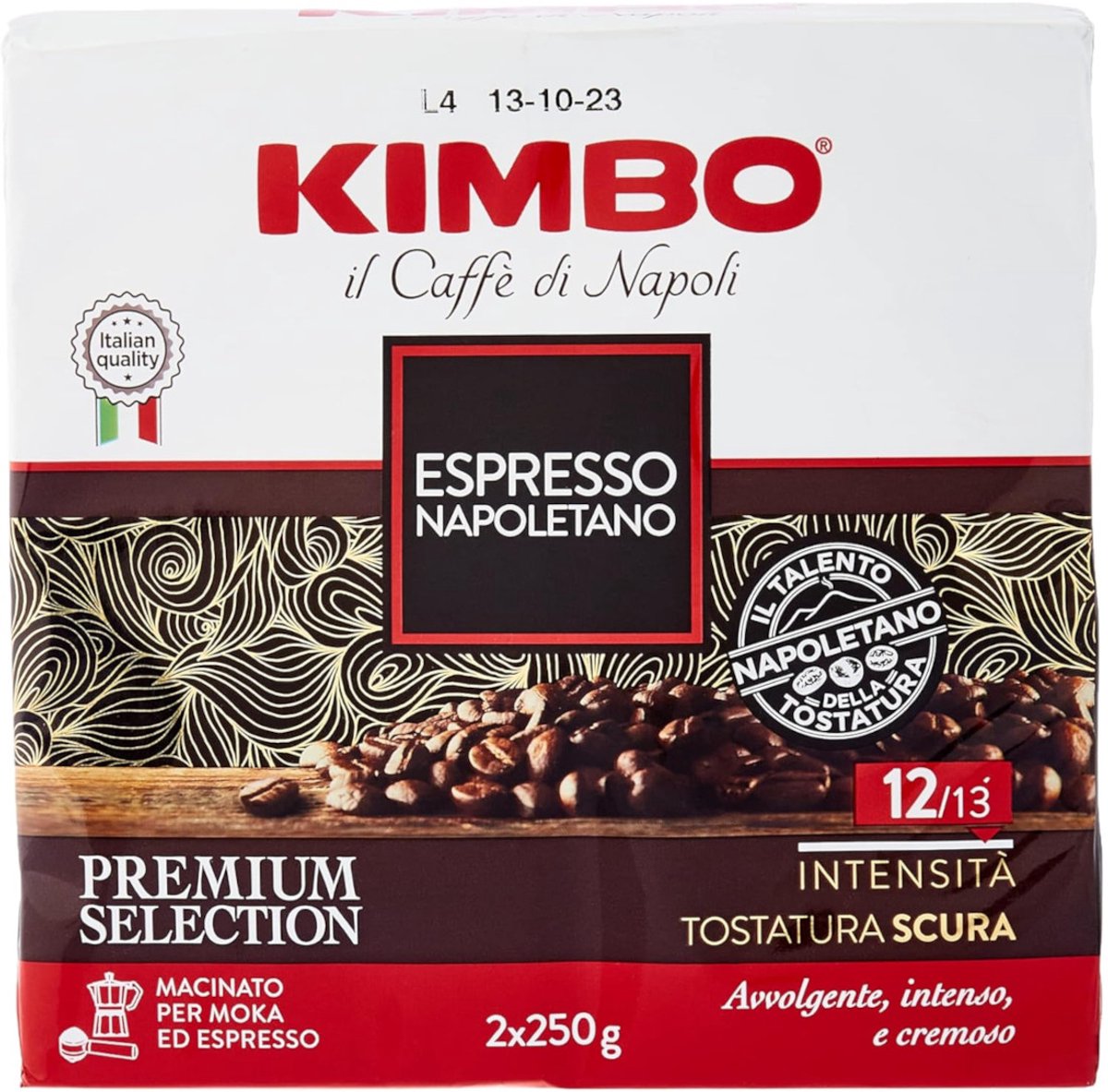 Kimbo il Caffe di Napoli Espresso Napoletano Macinato - Gemalen Koffie - 500g (2x250g)