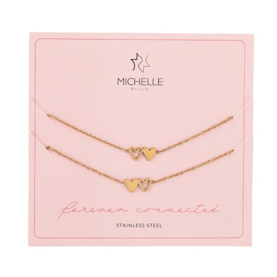 Moeder en Dochter Armband Set - Vriendschapsarmbanden Set - Stainless Steel - Kleurvast - Goudkleurig - Cadeau