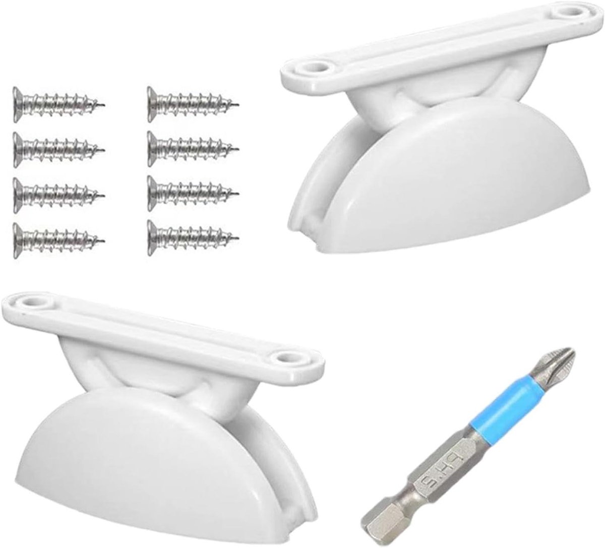 Deurvanger Deurstop - Deurhouder Kit - Voertuig Interieur - Voorkomt Schade - 7.5 x 3 cm - Wit