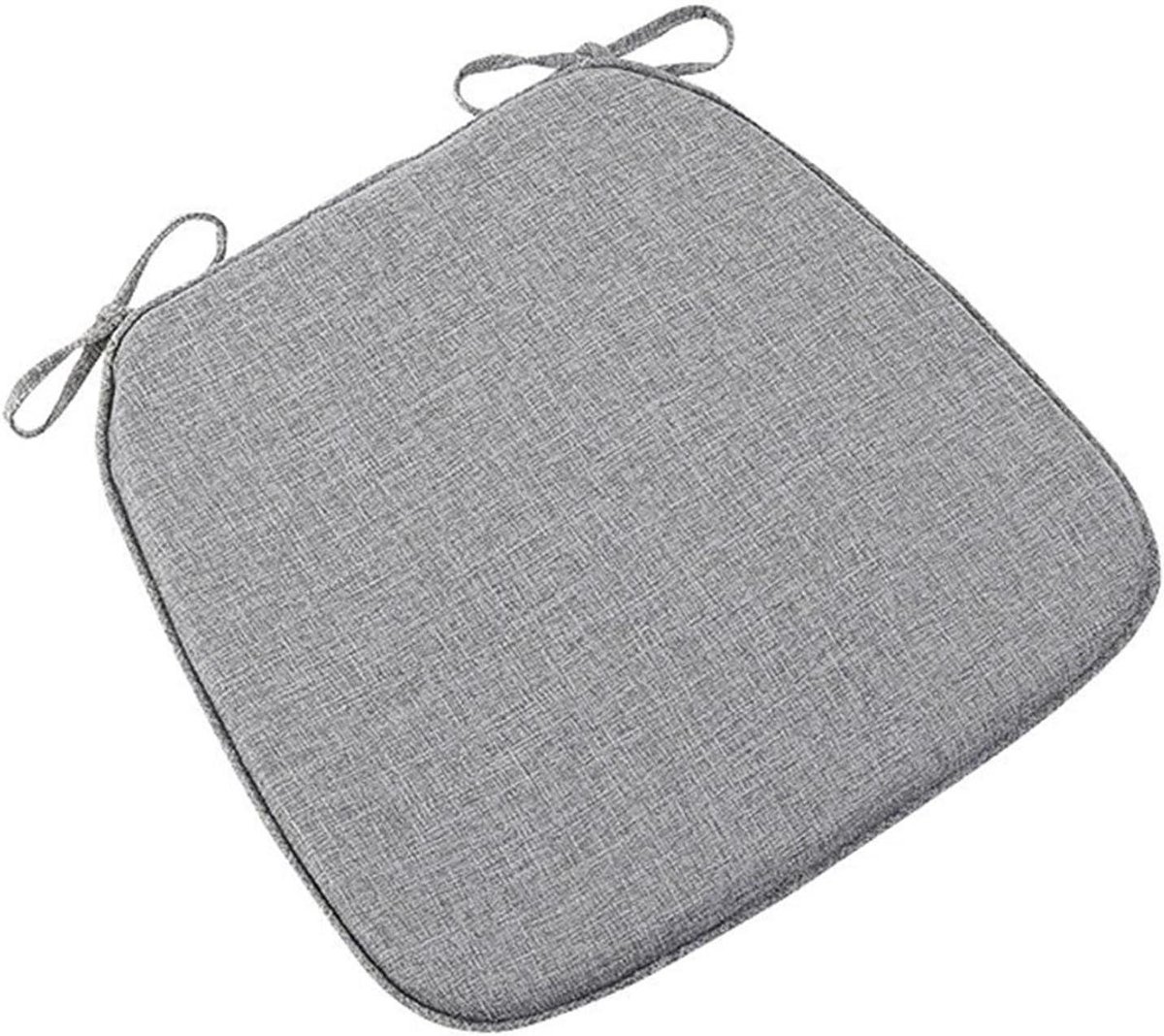 Stoelkussens Set - Zitkussens - Comfortabel Zitten - Antislip & Afneembare Hoes - 42x46x3cm - Grijs