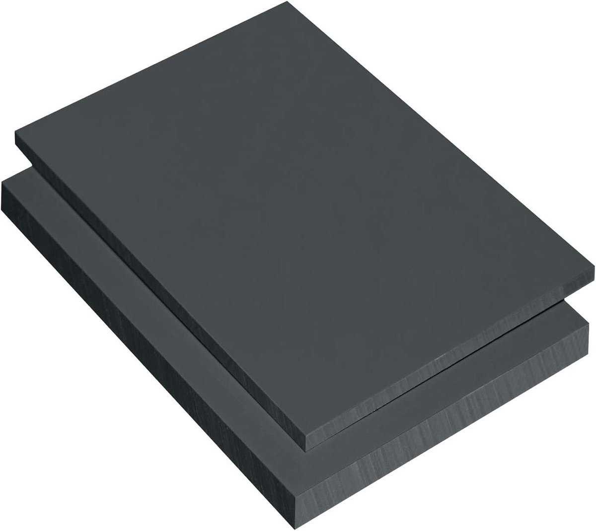 Plaat van hard PVC - Kunststof plaat - Op maat zagen - Topkwaliteit materiaal - 100 x 49 cm - Donkergrijs