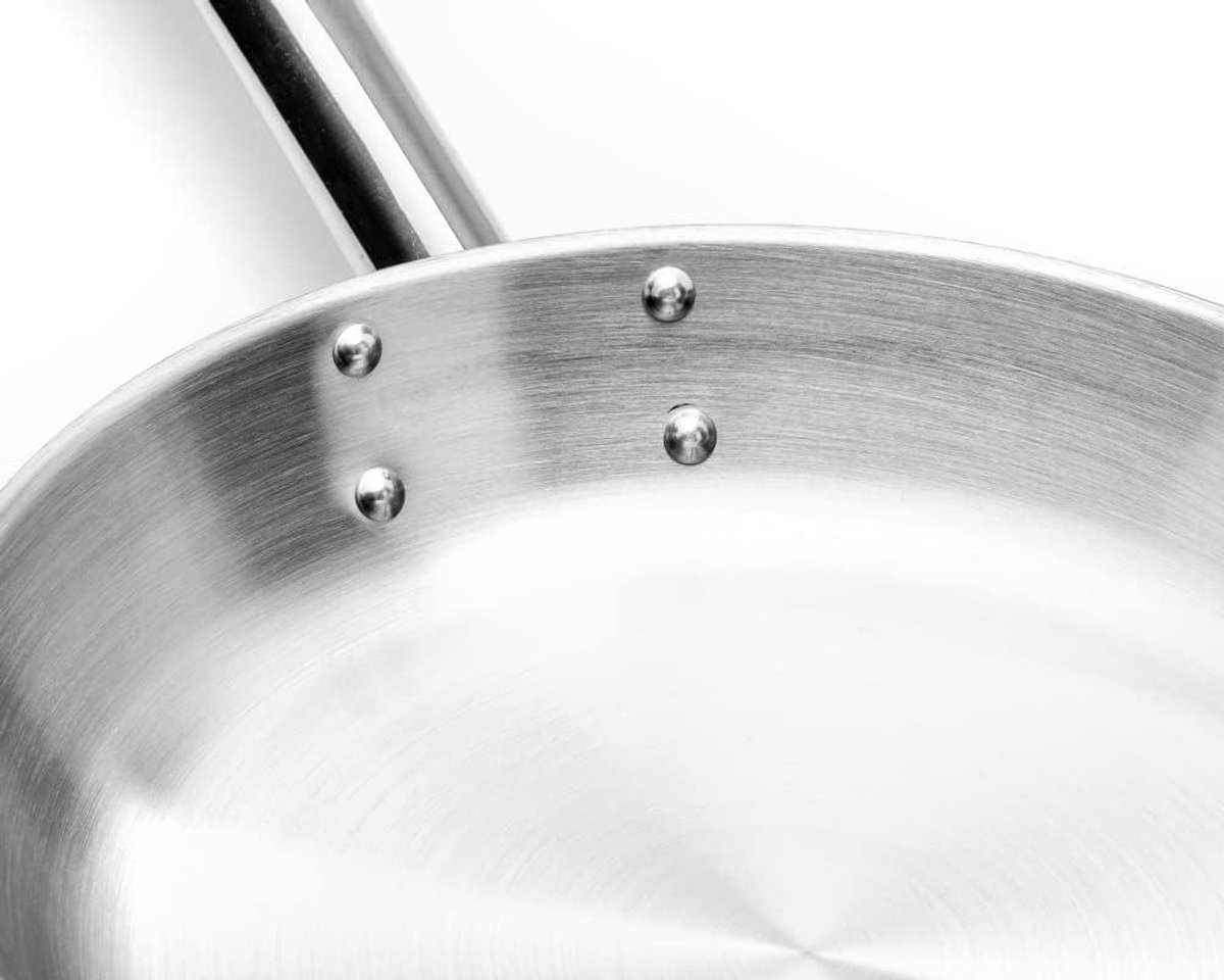 Koekenpan - Koekenpan met steel - Koken en bakken - Gelijkmatige warmteverdeling - 32 cm diameter - Zilver/zwart