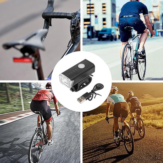 VHV - Fietslamp - oplaadbare fiets voorlamp - USB oplaadbaar - waterdicht - voor nachtritten, outdoor ritten, stadsfiets en mountainbike — afbeelding 4