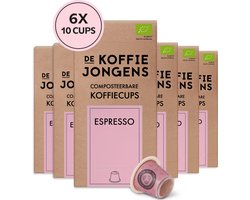 De Koffiejongens - Espresso - geschikt voor Nespresso - 100% biologische koffie - 60 composteerbare koffiecups
