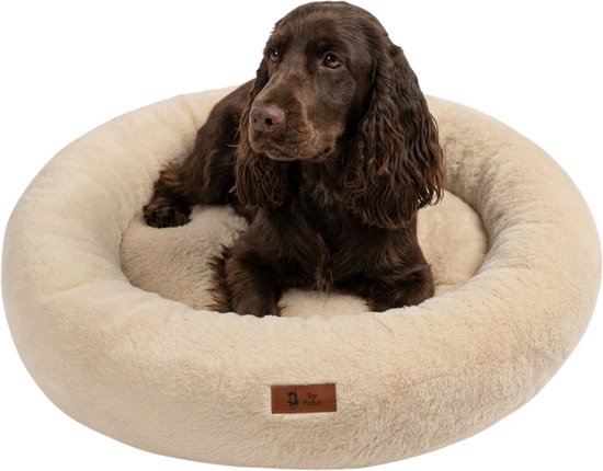 Pet Perfect Orthopedische Hondenmand – Donut Hondenmand – Hondenkussen – Hondenbed – Wasbaar - 80 cm - Beige