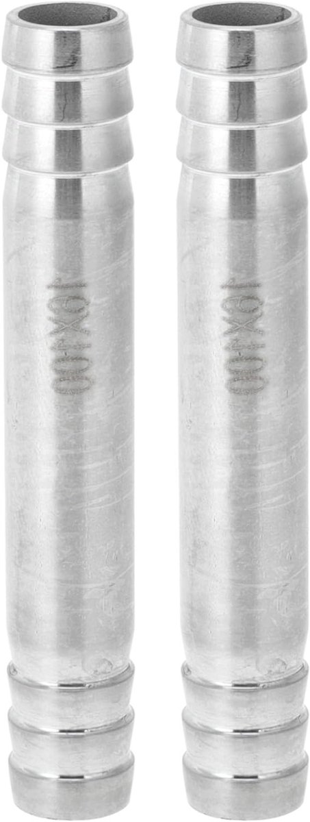 Kranen voor lucht, water, olie en gas met 5/8 inch buisaansluiting, 9,9 cm lang, roestvrij staal 304, set van 2 stuks