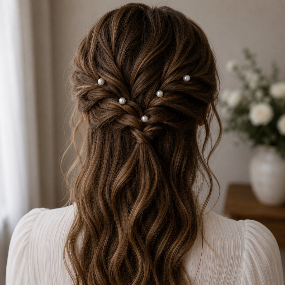 Haar in Stijl® Lulu Serie Goud - set van 10 parel haarpinnen met een parelgrootte van 14mm