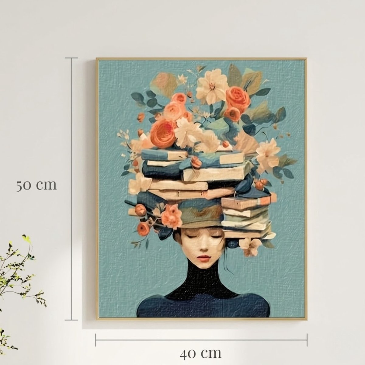 Nalovi - Schilderen op nummer - Op Doek - Vrouw met bloemen - 50x40 - Hobbyset - DIY schilderen voor volwassenen - Creatief — afbeelding 4