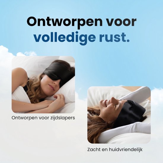 PurelyGoods® Zijden Slaapmasker - Oogmasker Slaap – Verduisterend - 22 Momme 6A Moerbei Zijde - Zwart