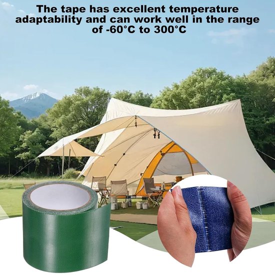 Reparatietape - Tent reparatie - Waterdicht maken - Hittebestendig ontwerp - 5 x 500 cm - Transparant van Merkloos — afbeelding 4