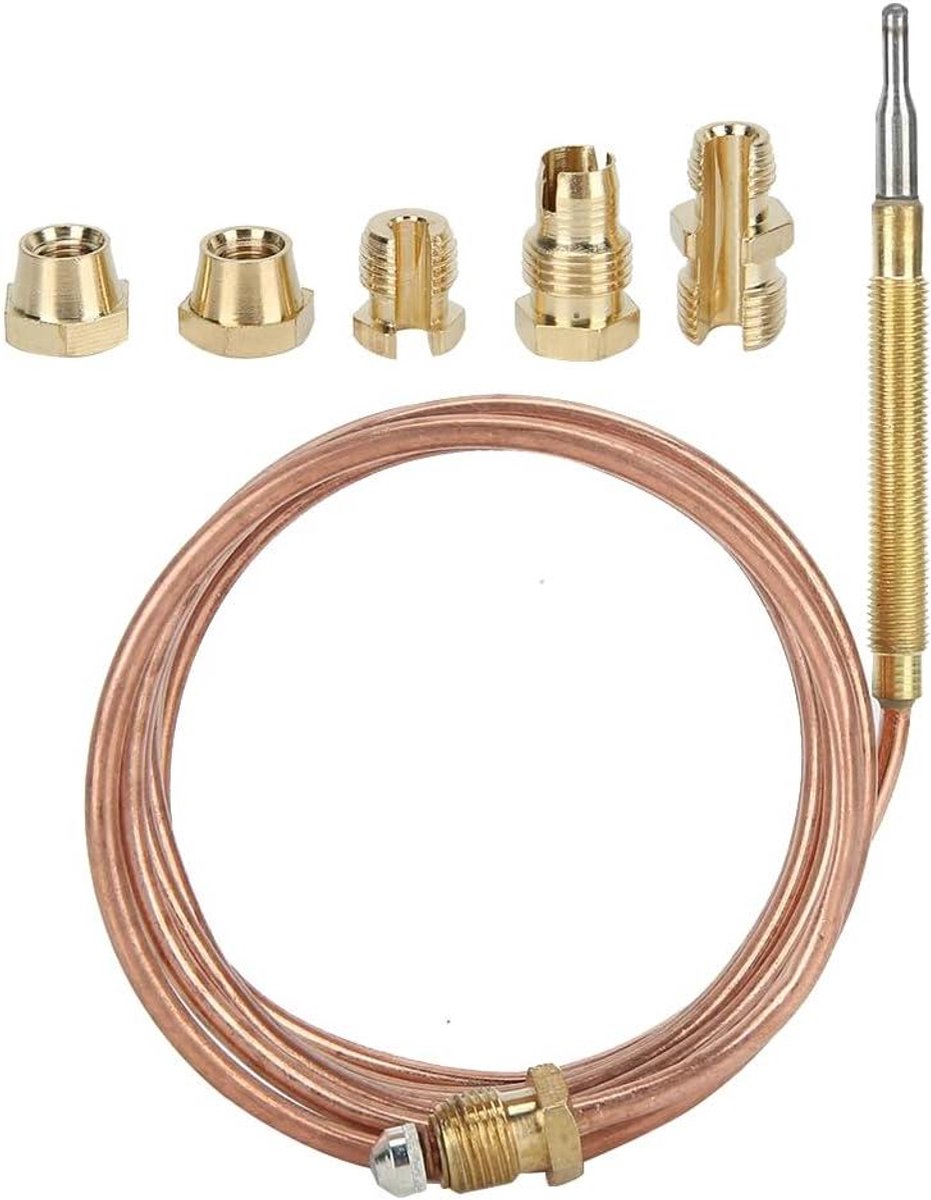 Thermokoppel - Oven Sensor - Gasapparaten Beveiligen - Corrosiebestendig Metaal - 1500 mm - Zilver