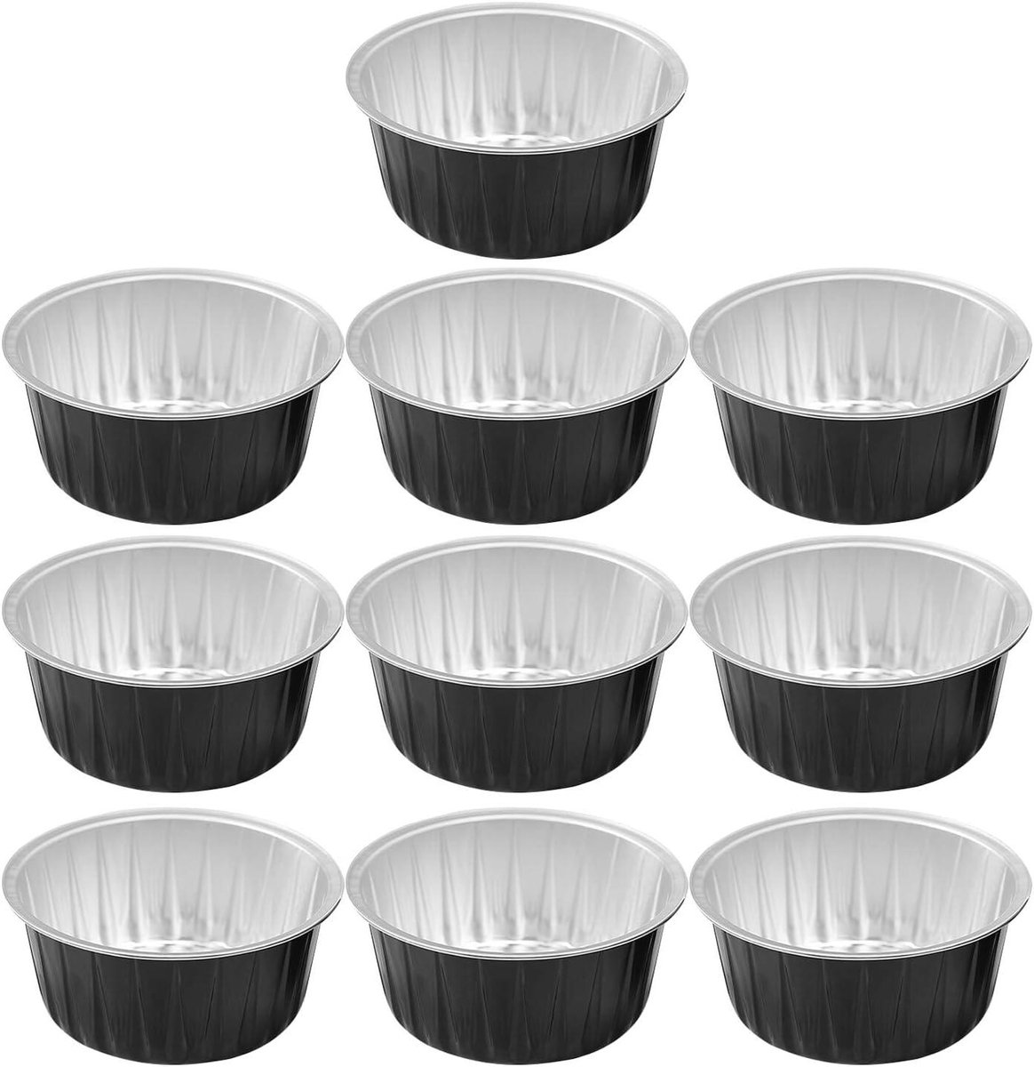 Wax Smelt Schalen - Aluminium Cups - Ontharen Huid - Gelijkmatige Verwarming - 10 Stuks - Zwart
