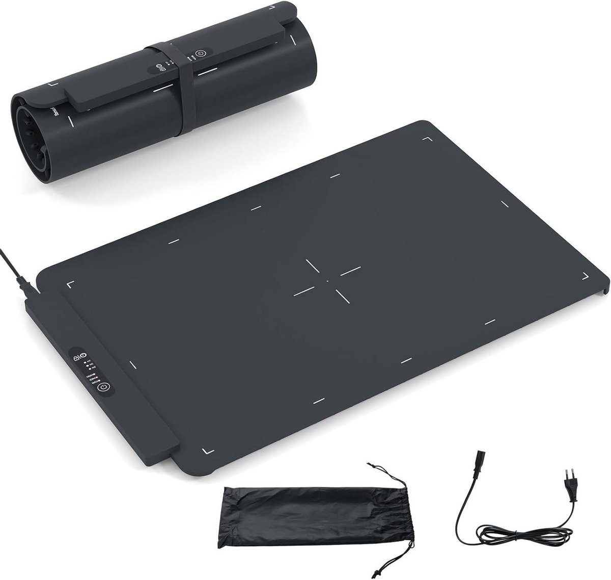 Elektrische Warmhoudplaat - Voedselverwarmer Mat - Gerechten Warm Houden - Snel Opwarmend Oppervlak - 64 x 41 cm - Zwart