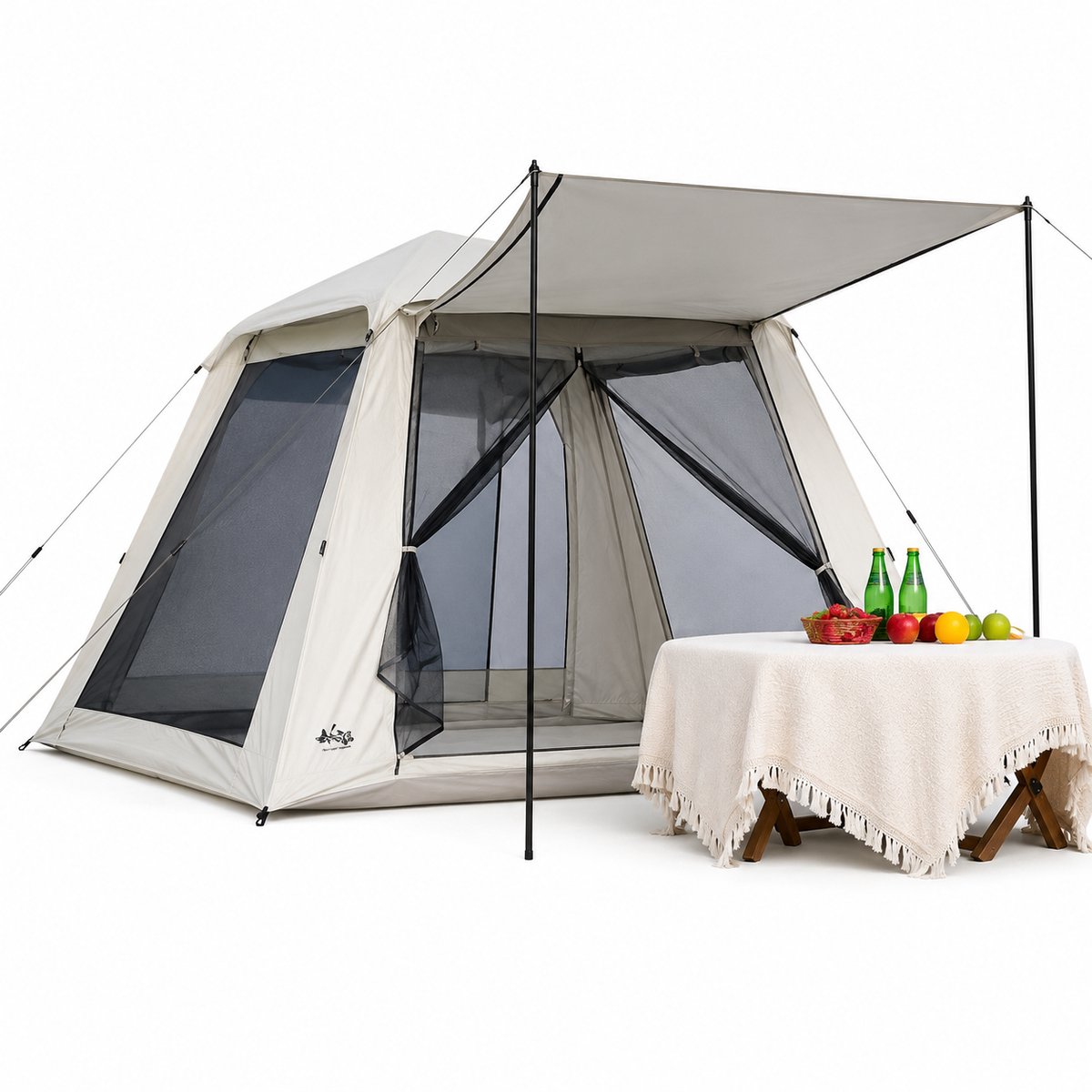 Velmio Pop-up Tent - 2/4 Persoons Tent - Waterdicht en Winddicht - Automatische Pop-up Tent - Gezinscamping en Buitenactiviteiten - 200 x 200 cm