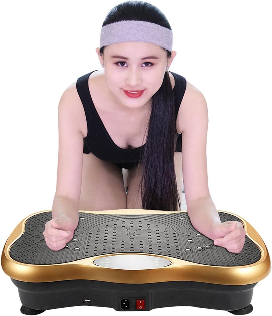 Trilplaat Oefenmachine - Vibratieplatform Fitnessapparaat - Lichaamsvorming Thuis - Instelbare Vibratiesnelheid - Tot 150 kg - Zwart