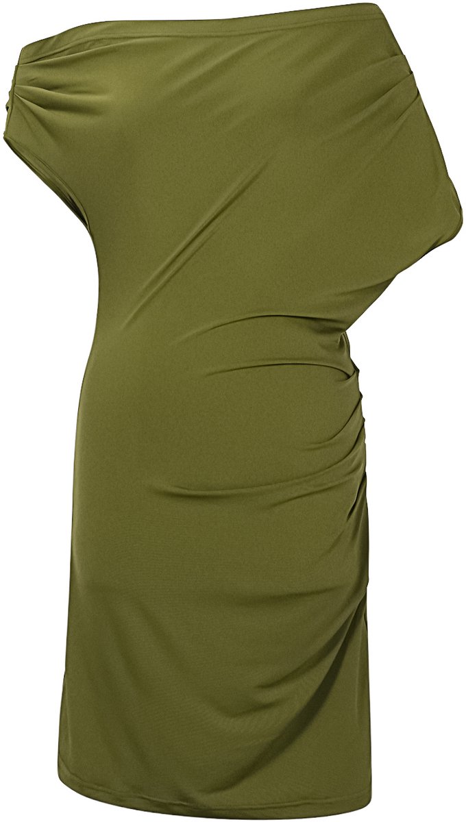Draped Summer Dress – Elegante Jurk met overslag – Stijlvolle Outfit voor elke Gelegenheid - Groen - Maat L