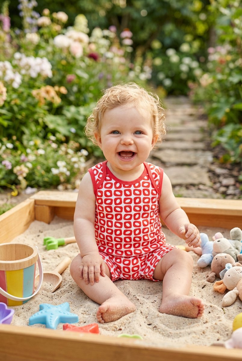 Ducksday - romper - baby - unisex - Funky Red