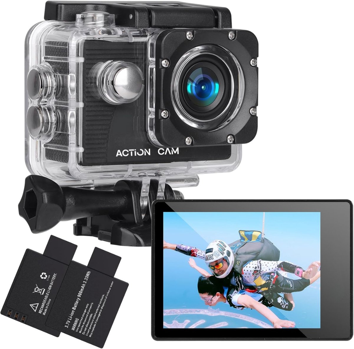 HEZIVO® Onderwatercamera 1080P - Camera Onderwater - Fotocamera Waterdicht - Action Camera - 2 Batterijen