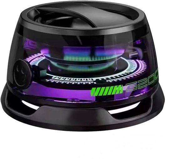 Vyzio - Draadloze Magnetische Bluetooth Speaker - Draagbare Muziek Box met RGB LED Verlichting - Mini Luidspreker met Diepe Bas - Geschikt voor Handsfree Bellen - Zwart - SONICRA