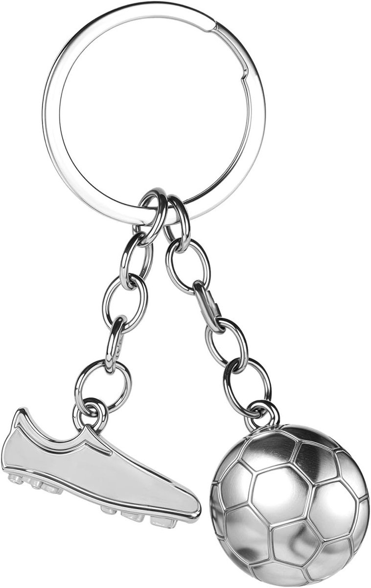 Sleutelhanger in de vorm van een voetbal schoen van roestvrij staal, perfect cadeau voor voetbalfans, sportliefhebbers en jongens