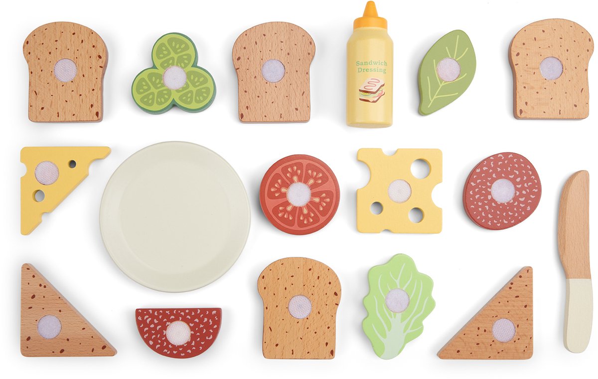 UMU® Houten Kinderkeuken, Dessert Speelset, Inclusief Standaard Theeservies Accessoires Speelkeuken