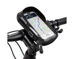 ISHIVA® Telefoonhouder Fiets Waterdicht-GSM Houder Fiets -Smartphonehouder 360° -XL GSM Houder Fiets-Universeel Fietshouder-Ook Voor Scooter,Motor & Kinderwagen - Phone Holder Bike / Waterproof Bike Mount - telefoonhouder fiets waterdicht