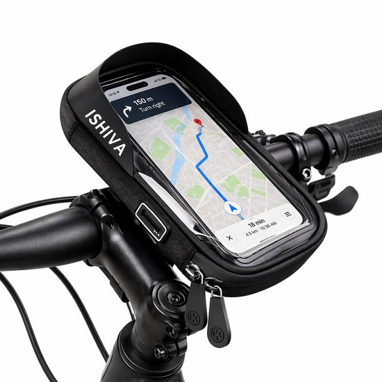 ISHIVA® Telefoonhouder Fiets Waterdicht-GSM Houder-Smartphonehouder 360° Draaibaar & Kantelbaar-XL GSM Houder Fiets-Universeel Fietshouder-Ook Voor Scooter,Motor & Kinderwagen - Phone Holder Bike / Waterproof Bike Mount