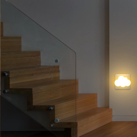 Wolken Nachtlampje Stekker In Stopcontact, LED Wandlamp Automatisch met Schemersensor voor Trap Hal Slaapkamer Toilet, Kinderen Bedlamp voor Muur Versieren, Cloud Night Lights Plug in Wall van Merkloos — afbeelding 2