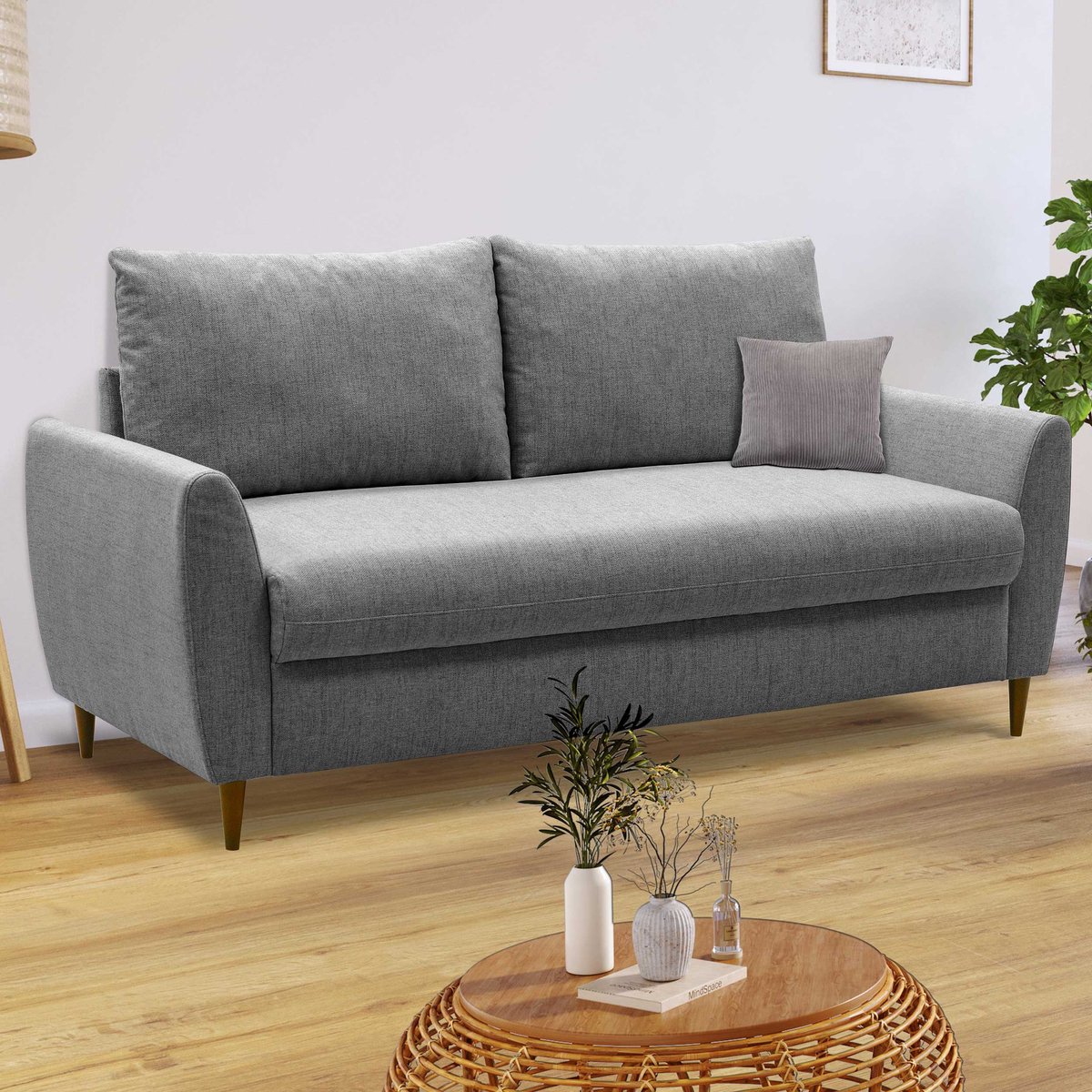 3-zitsbank Lino - 180x78x92cm - Grijze Stof