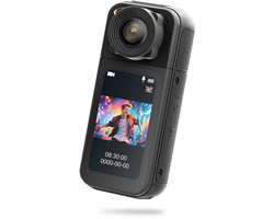 2.7K 1080P WiFi-actiecamera, 1,47 inch 180° draaibaar scherm en app-bediening, waterdichte motorcamera tot 30 meter diepte met 32 GB geheugenkaart en accessoires, voor helmgebruik, motorrijden en outdooractiviteiten.
