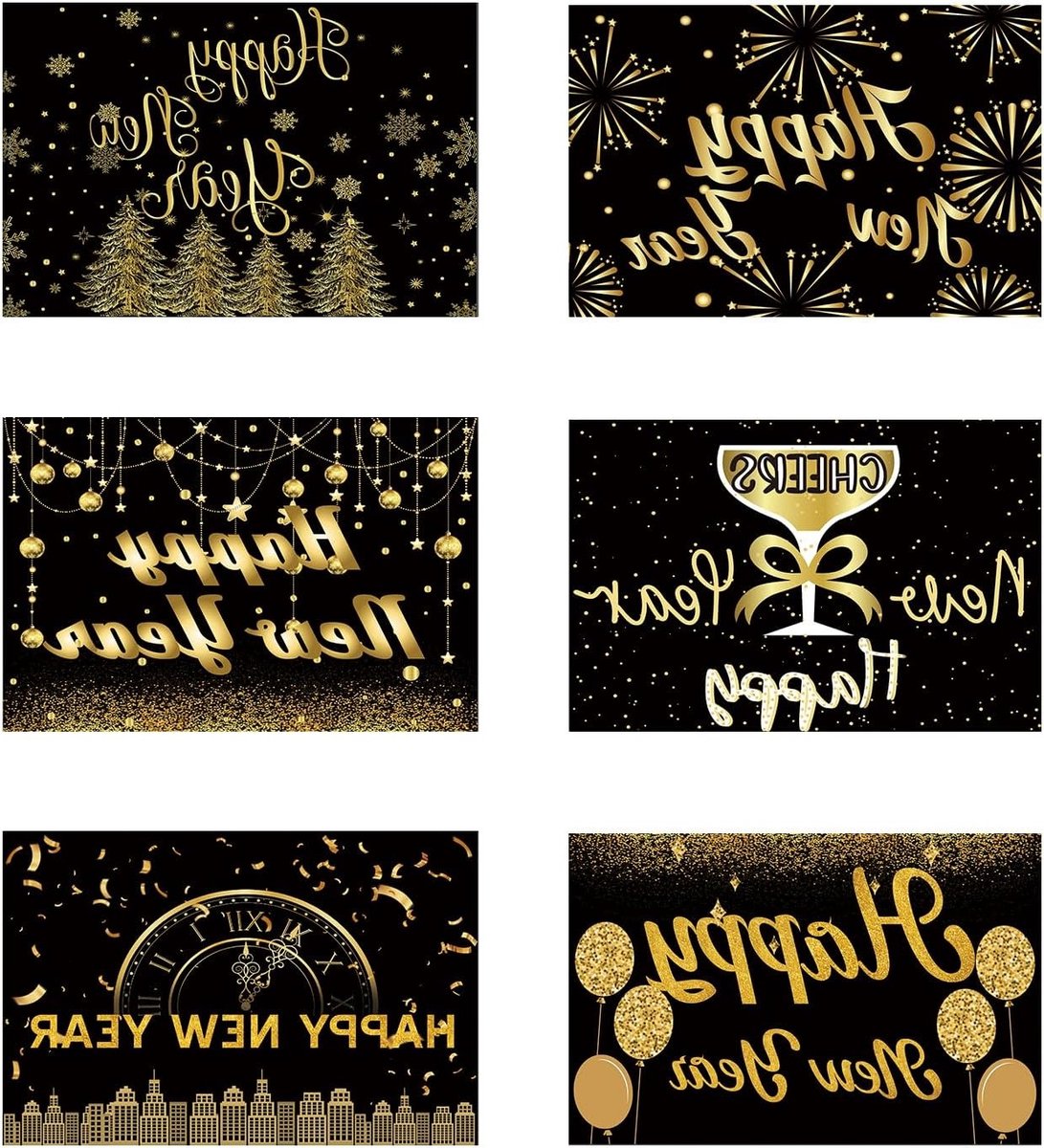 Gelukkige Nieuwjaar Wenskaarten Set van 24, 15 x 10 cm, Vuurwerk en Champagne Ontwerpen met Enveloppen voor Kerstmis, Feestdagen en Cadeaus voor Familie en Vrienden