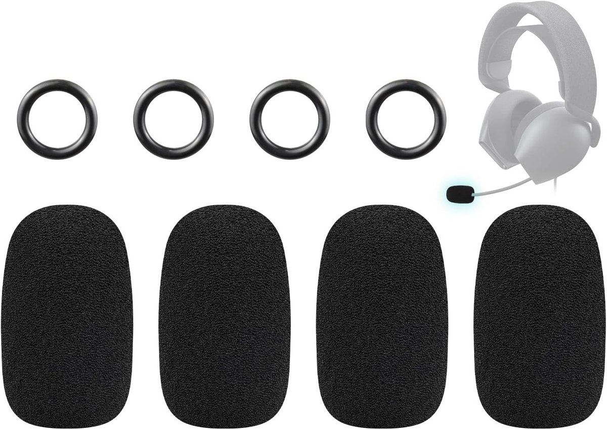 4 Stuks Beschermende Microfoon Schuimhoes en Popfilter voor Headsets en Microfoons, Hoge Dichtheid Windscreen voor Duidelijke Geluidsopname