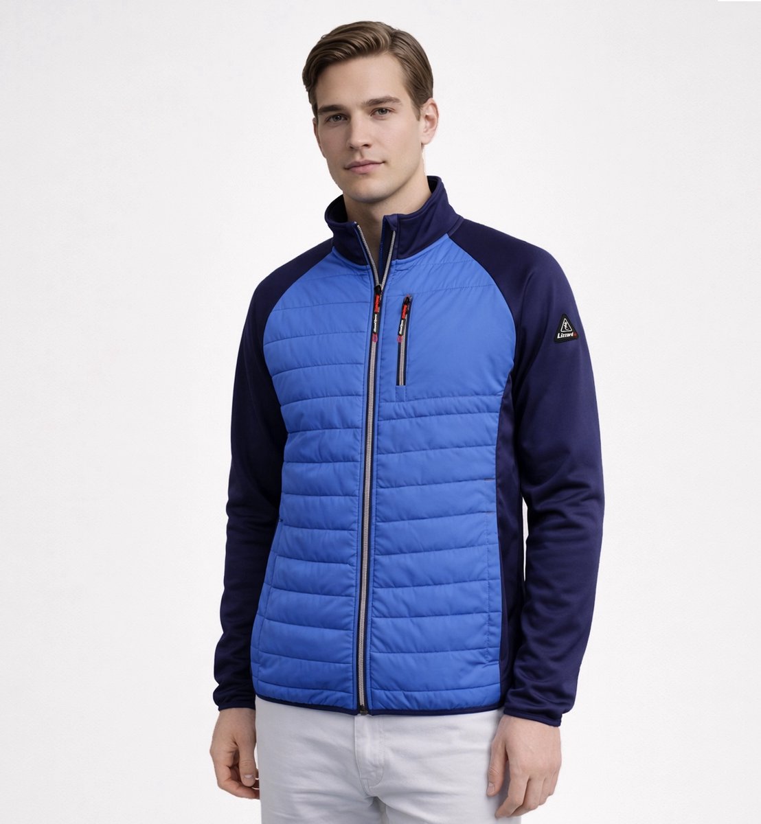 Lizzard Sports Heren Hybrid Jas LZ-KT-103 Softshell Hybrid Jacket met Gewatteerde Voorkant – Royal Blauw