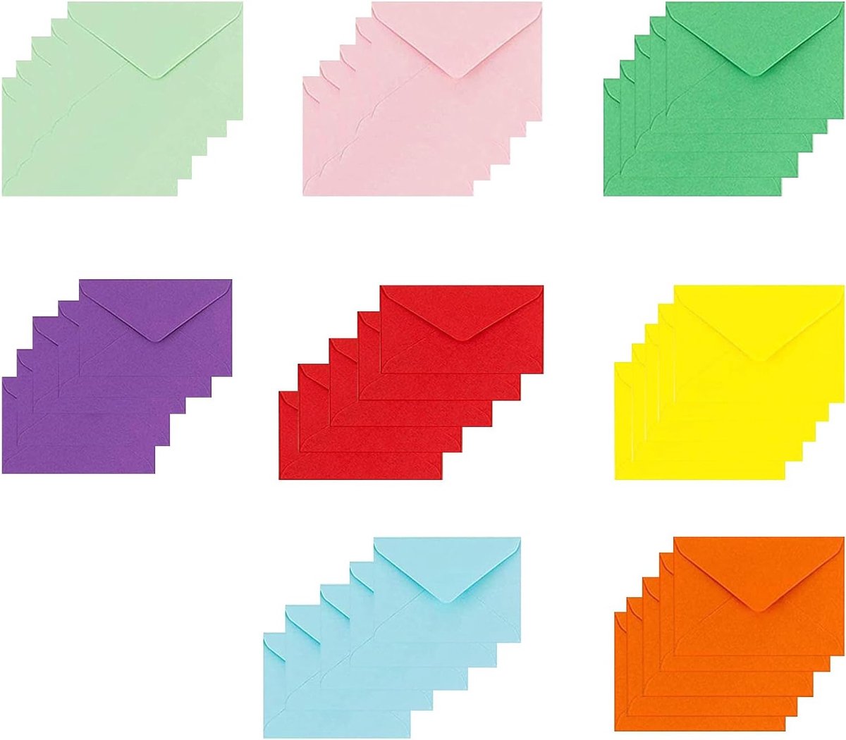 Kleurige Mini Enveloppen 10.5 x 8 cm voor Cadeaubonnen, Bruiloften en Verjaardagsfeesten - 40 Stuks in 8 Kleuren