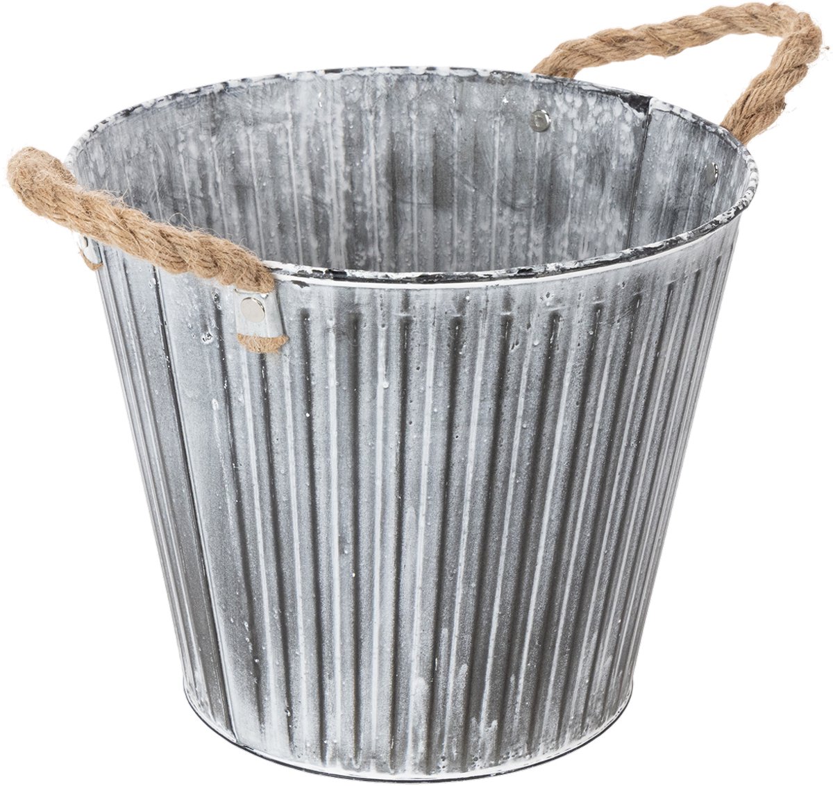 Plantenbak, sierpot met handvatten, metalen plantenpot Ø25,5cm