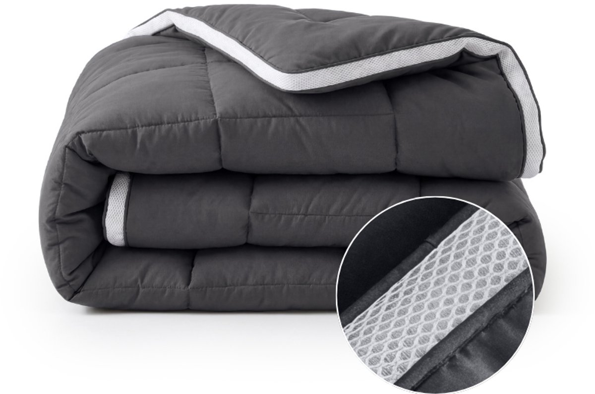 Dekbed-Discounter - Sleeptime Dekbed Zonder Overtrek 240 x 200 cm - Dekbed zonder overtrek - Wasbaar op 40 graden - Verkoelend dekbed - Antraciet