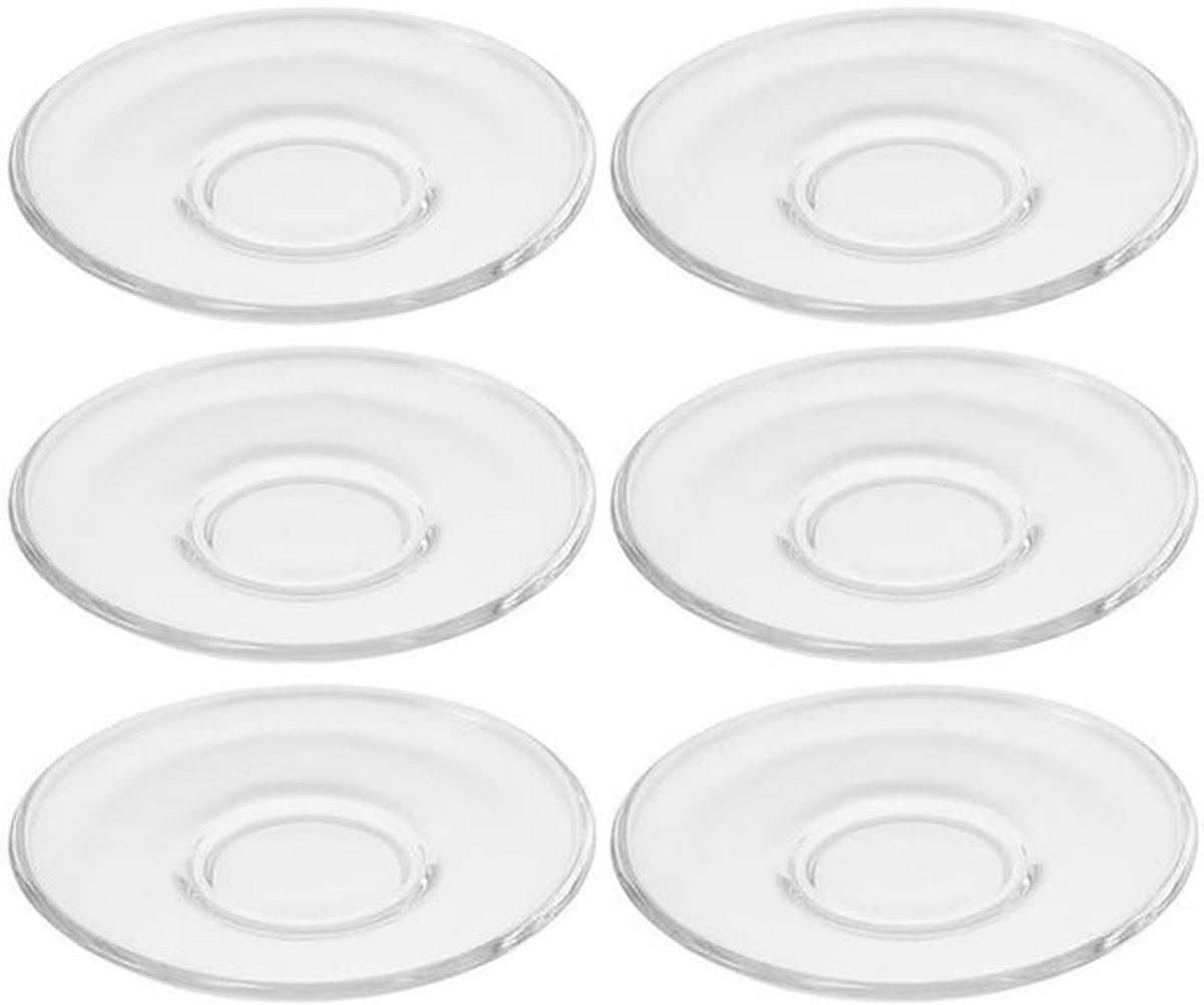 6 Ronde Glazen Schotels, Transparante Schotels voor Snacks, Kleine Theetabletten, Kleine Drinkonderzetters, Decoratie, Herbruikbaar