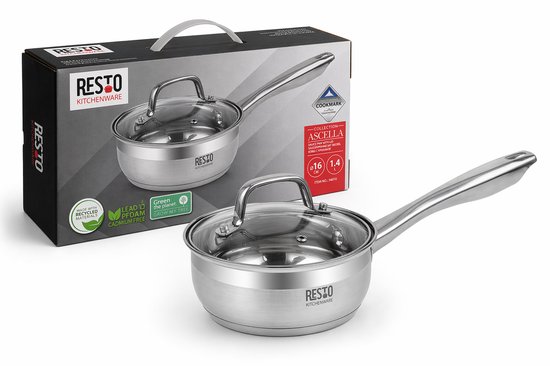 RVS Inductie Steelpan 1,4 L met Deksel – RVS Inductie Steelpan – Sauspan / Melkpan – Geschikt voor Alle Warmtebronnen – Vaatwasserbestendig – Met Maataanduiding – Zilver