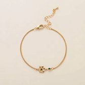 Maevi® Armband - Geboortebloem & Geboortesteen - Maand: Mei - Kleur: Goud - Hoge Kwaliteit - Luxe Armband - Kraamcadeau / Geboorte Cadeau / Verjaardag Cadeau - RVS / Roestvrijstaal - Verkleurt Niet - Armband / Bracelet - Inclusief Kado Verpakking