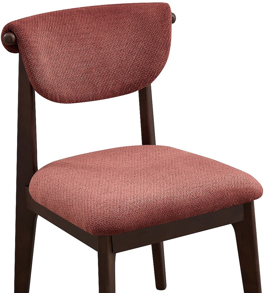 Vente-unique Set van 6 stoelen in gestructureerde stof en rubberhout - Bruin - GABIEL