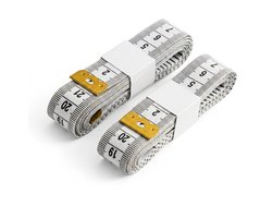 Wit meetlint set flexibel meetlint unisex 2 stuks zacht kunststof naaimeter rolmaat met centimeter en inch schaal 3 meter lang flexibel lint voor kleding lichaam meten