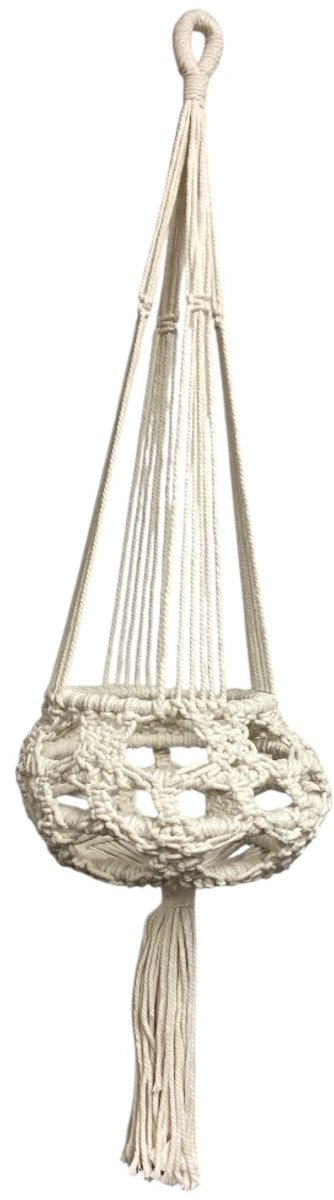 Macramé bloempothanger Plantful - Handgemaakt - H85 cm