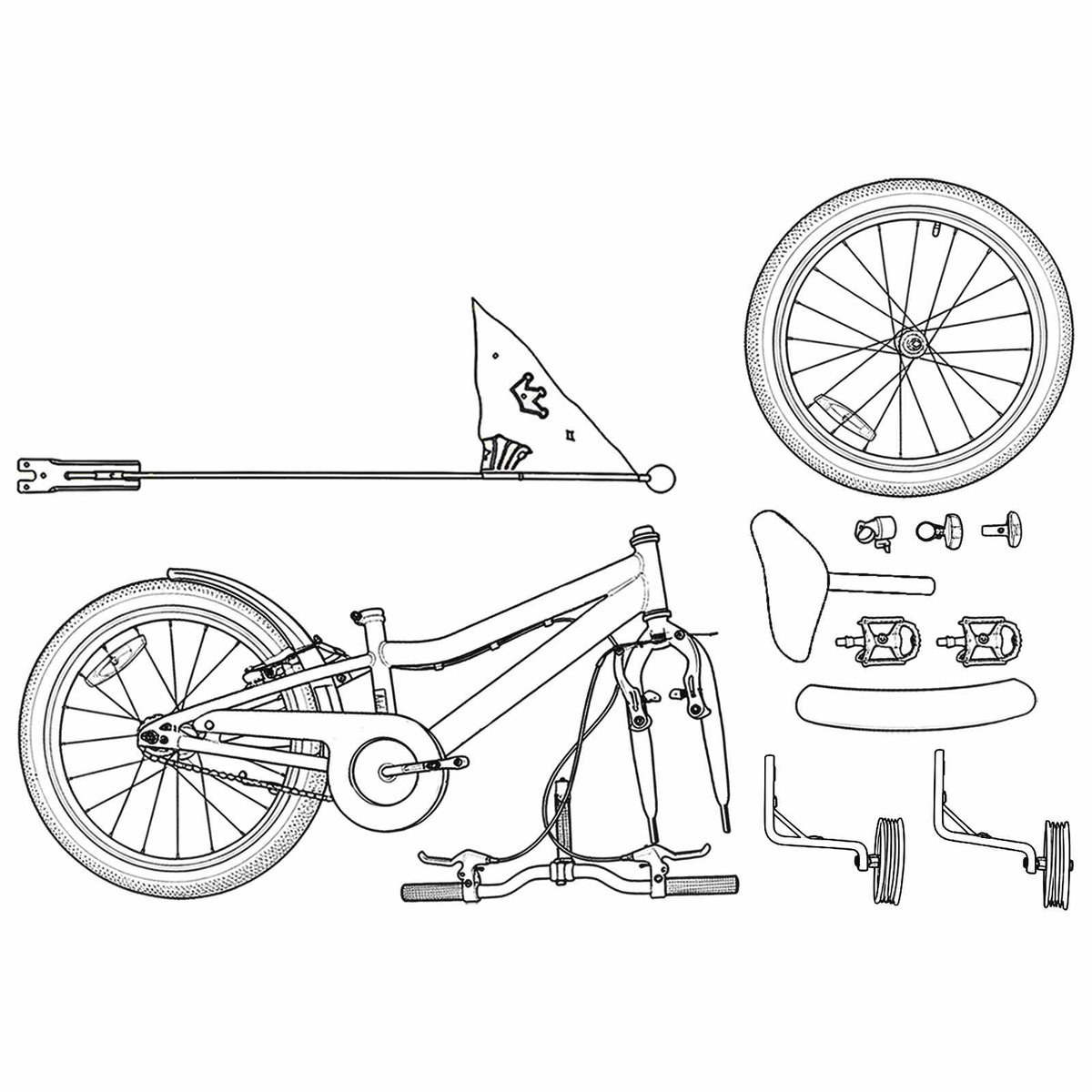 VidaXL Kinderfiets 12 Inch voor 2-4 jaar oud Zwart
