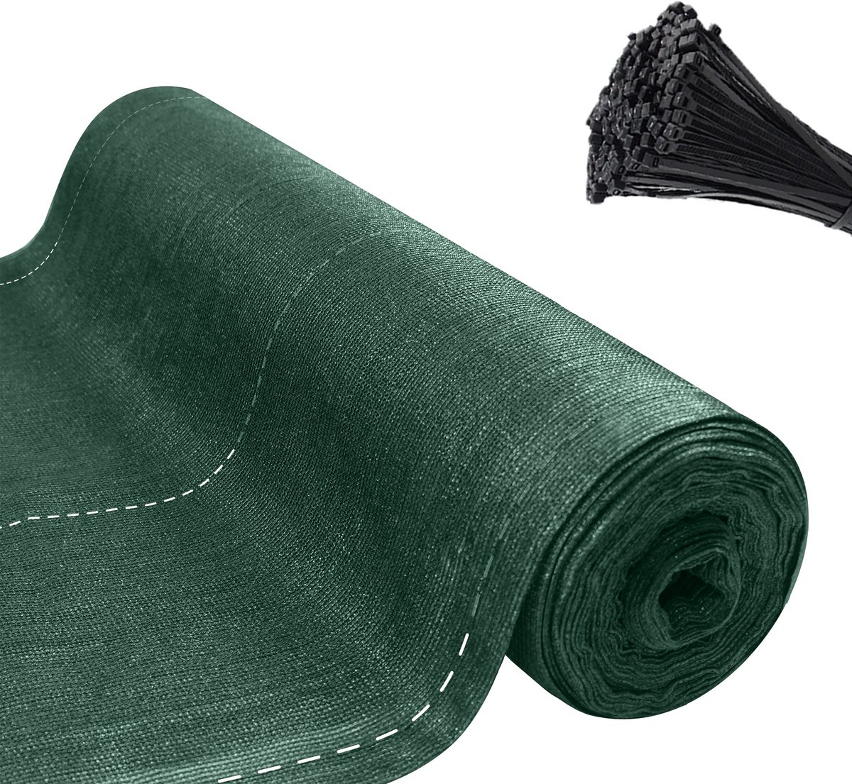 NAIZY omheiningsscherm privacyscherm windscherm 150 g/m² HDPE met UV-gestabiliseerd en weerbestendig voor omheining & balkonreling balkonreling terras schaduwnet (donkergroen, 1,5m x 10m)