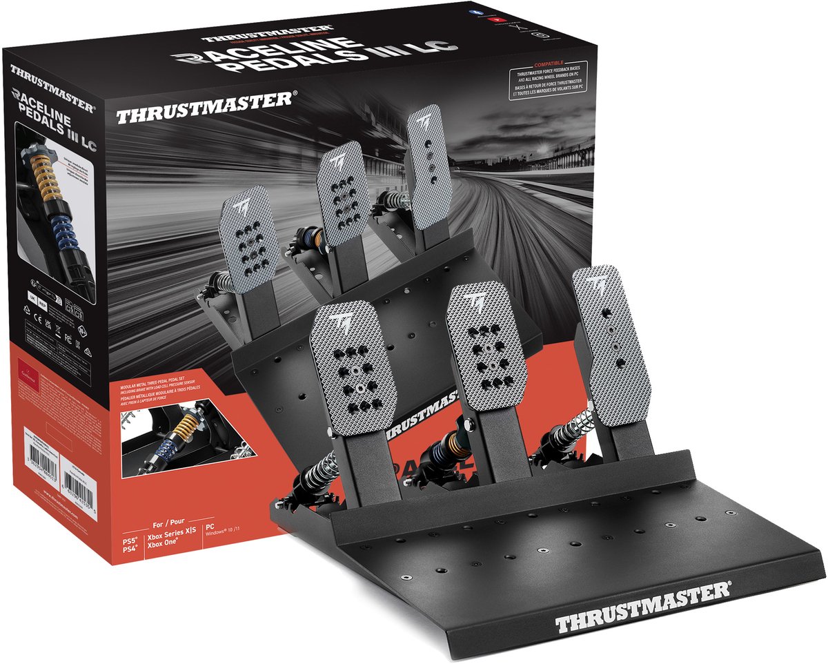 Thrustmaster Raceline Pedals III LC - Simracing-Pedaalset met 3 Pedalen - Load Cell-Sensor (100 kg) - PS5, PS4, Xbox Series X|S, Xbox One, PC – foto 8